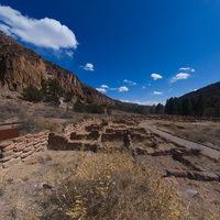 Bandelier National Monument - View of Tyuonyi Pueblo (Marker 9)