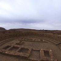 Pueblo Bonito - View of Great Kiva at Marker 1036.060455,-107.961548