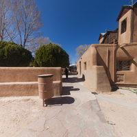 Santuario de Chimayo - View of South Corner of Church and Welcome Center