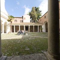 San Clemente - Exterior: View from South flank of courtyard 