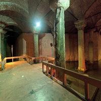 Basilica Cistern - Interior: Walkway, the Theodosian column