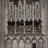  Cathedrale Notre-Dame - Interior: northwest transept, choir screen depicting the Holy temple at Jerusalem