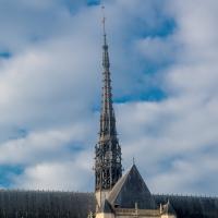  Cathedrale Notre-Dame - Exterior: crossing spire and north roof profile