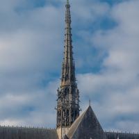  Cathedrale Notre-Dame - Exterior: crossing spire and transept roof profile