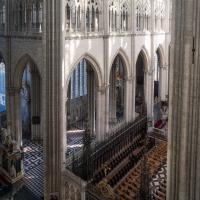  Cathedrale Notre-Dame - Interior: south triforium level looking into the choir and stalls