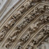  Cathedrale Notre-Dame - Detail: north transept, tympanum of Saint-Honore portal