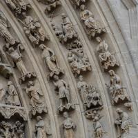 Cathedrale Notre-Dame - Detail: north transept, tympanum of Saint-Honore portal
