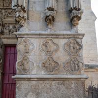  Cathedrale Notre-Dame - Detail: west frontispiece, south portal pier releifs