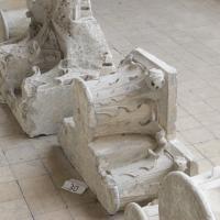 Cathédrale Notre-Dame de Laon - Interior, sculpture fragment in gallery of south transept