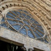 Cathédrale Notre-Dame de Reims - Exterior, western frontispiece, center portal tympanum with rose window