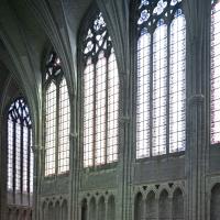 Collégiale Saint-Quentin - Interior, north chevet clerestory and triforium from triforium level