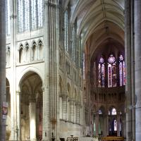 Collégiale Saint-Quentin - Interior, north choir and western north transept elevation looking east