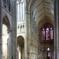 Collégiale Saint-Quentin - Interior, north nave, western north transept, and choir elevation looking east