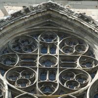 Collégiale Saint-Quentin - Exterior, western south transept, elevation tracery detail