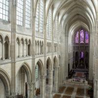 Cathédrale Saint-Gervais-Saint-Protais de Soissons - Interior, nave, triforium level,  looking northeast 