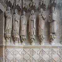 Cathédrale Notre-Dame de Amiens - Exterior, western frontispiece, south portal, south jamb figures and quatrefoils
