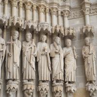 Cathédrale Notre-Dame de Amiens - Exterior, western frontispiece, center portal, sculptures on south jamb