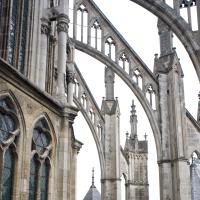Cathédrale Notre-Dame de Amiens - Exterior, east chevet flying buttress from triforium level