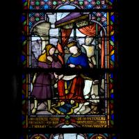 Église Saint-Laurent de Beaumont-sur-Oise - Interior, stained glass window, north side 