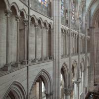 Cathédrale Saint-Étienne d'Auxerre - Interior, chevet, triforium level,  looking southwest