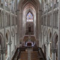 Cathédrale Saint-Étienne d'Auxerre - Interior, chevet, triforium level, looking west into nave