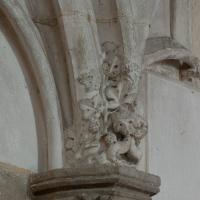 Cathédrale Saint-Étienne d'Auxerre - Interior, nave, south aisle, dado arcade, shaft detail