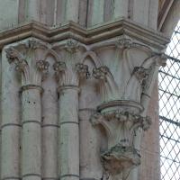Cathédrale Saint-Étienne d'Auxerre - Interior, north transept, east arcade, north chevet aisle entrance, shaft capitals