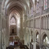 Cathédrale Saint-Étienne d'Auxerre - Interior, chevet, triforium level looking northwest into the nave
