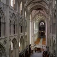 Cathédrale Notre-Dame de Bayeux - Interior, choir and nave elevation from east chevet triforium level