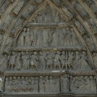 Cathédrale Notre-Dame de Bayeux - Exterior, western frontispiece, north portal, tympanum detail