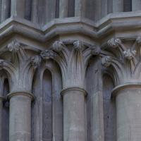 Cathédrale Notre-Dame de Bayeux - Interior, chevet, south arcade, longitudinal arch, shaft capitals