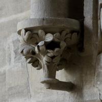 Cathédrale Notre-Dame de Bayeux - Interior, nave, south clerestory, blind tracery, shaft corbel