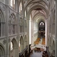 Cathédrale Notre-Dame de Bayeux - Interior, choir and nave elevation from east chevet triforium level