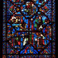 Cathédrale Saint-Étienne de Bourges - Interior, chevet, outer ambulatory, window, detail