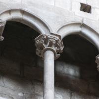 Cathédrale Saint-Étienne de Bourges - Interior, chevet, south triforium, arcade, shaft capitals