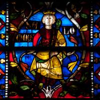 Église Saint-Nazaire de Carcassonne - Interior, north transept, east chapel, central window panel, stained glass
