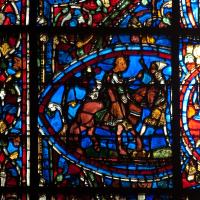 Cathédrale Notre-Dame de Chartres - Interior, north transept, west aisle, window, detail