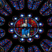 Cathédrale Notre-Dame de Chartres - Interior, south transept, rose window, detail