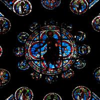 Cathédrale Notre-Dame de Chartres - Interior, western frontispiece, rose window, detail