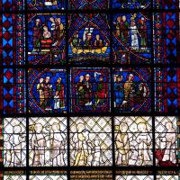 Cathédrale Notre-Dame de Chartres - Interior, south transept, west aisle, window, detail