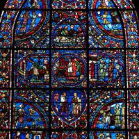 Cathédrale Notre-Dame de Chartres - Interior, north transept, west aisle, window, detail
