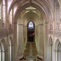 Cathédrale Notre-Dame de Coutances - Interior, nave and crossing from east chevet triforium level
