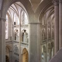 Cathédrale Notre-Dame de Coutances - Interior, south transept and crossing space from north chevet triforium level