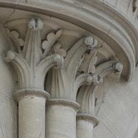 Cathédrale Notre-Dame de Coutances - Interior, chevet, south aisle, outer wall leading into ambulatory, projecting turret, corbel detail