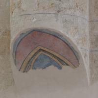 Abbaye de Fontevrault - Interior, crossing, northwest crossing pier, wall painting