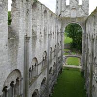 Abbaye de Jumièges - Interior, ruins of north nave elevation looking east