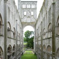 Abbaye de Jumièges - Interior, ruins of nave looking east