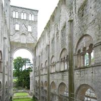 Abbaye de Jumièges - Interior, ruins of south nave elevation looking east