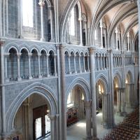 Cathédrale Notre-Dame de Lausanne - Interior, south nave elevation, triforium level, looking southwest