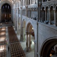 Cathédrale Notre-Dame de Lausanne - Interior, nave, triforium level looking southeast